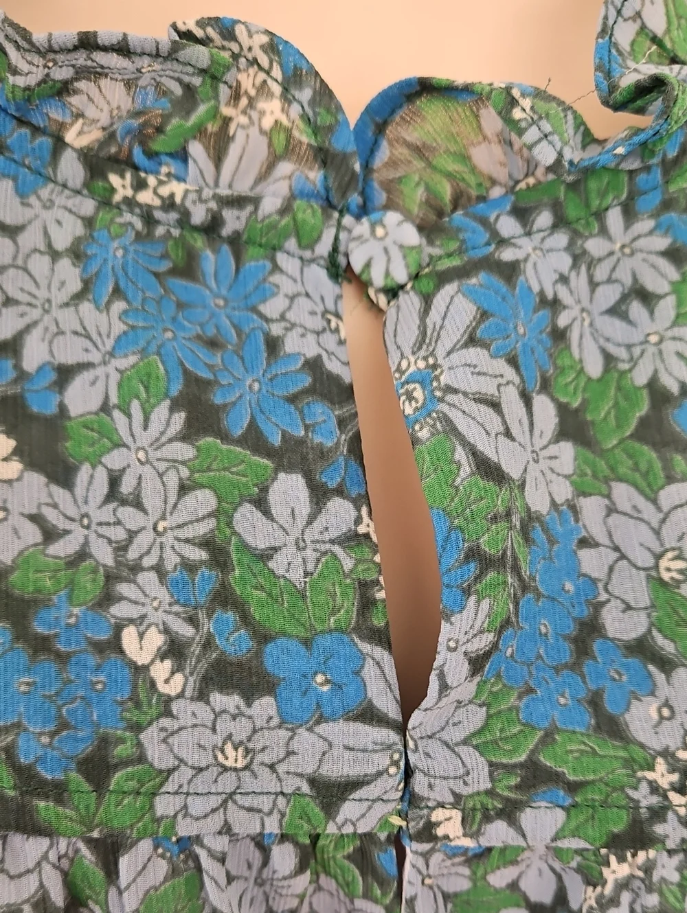 J Crew Ruffle Trim Hyacinth Fields Short Sleeve Top Size XS